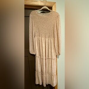 Blush Pink Polka Dot Maxi Dress